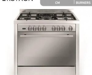 Royxon Gas Cooker Free Standing Cooker 100x60 5 Burners Cast Iron Pan Supports - (MQI634GI)