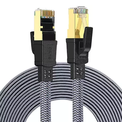 TwistedMinds Braided CAT8 FTP Flat Ethernet Cable Transmission Rate 40Gbps / 2000MHz - 3 M