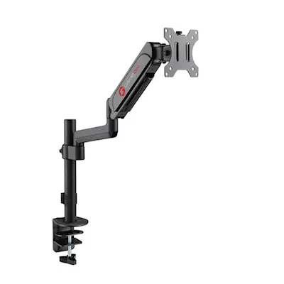 GAMEON GO-3363 Pole-Mounted Gas Spring Single Monitor Arm, Stand And Mount For Gaming And Office Use, 17" - 32", Each Arm Up To 9 KG, Black