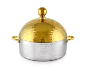 DOME DESIGN SS HOTPOT 36CM/ 6.5LTR (SILVER+GOLD)