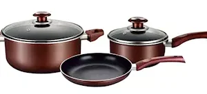 "5 PC COOKWARE SET 16 cm Saucepan with lid 24 cm Casserole with lid 24 cm Fry pan"